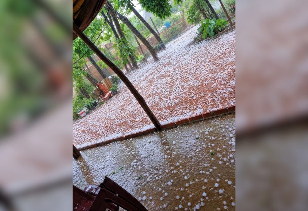 Chuva de granizo e vento causam estragos em escola e interrompem aulas no TO; VÍDEO